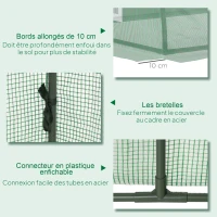 Outsunny Mini Serre de Jardin mini serre tunnel à tomates 200 x 80 x 45 cm Acier PE Anti-UV 4 portes en filet enroulables vert(m-6)