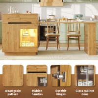Versatile Kitchen Island with Extendable Table and 2 Drawers, Stylish Storage Cabinet for Dining Areas, 122-195L x 70W x 93.5H cm, Wood(m-4)