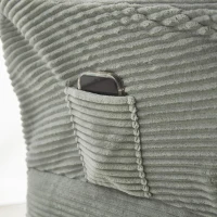 Lounge-Sessel mit Hocker, Armlehnen und einer Seitentasche, Flanellbezug, 69.9x64.0x95.0 cm, Hellgrün(m-12)