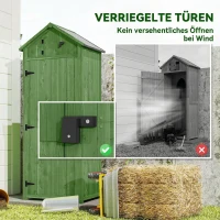 Outsunny Gartenschrank Holz Geräteschuppen mit 3 abnehmbar Ablage abschließbar Tür Asphalt-Satteldach Belüftung(m-7)