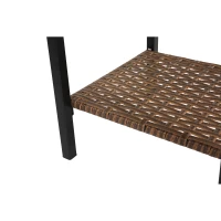 Outdoor-Dreh-Schaukelstuhl-Set, Set 3 Stück mit 1 Tisch und 2 Schaukelstühle, 360° Dreh- und Schaukelfunktion, Braun+Grau(m-14)