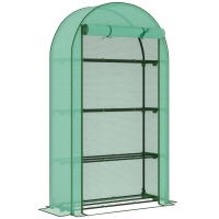 Outsunny Invernadero de Exterior con 4 Estantes Puerta Enrollable Cubierta de PE y Marco de Acero 105x45x160 cm Verde
