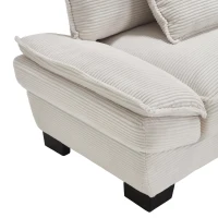 Oversized Cloud Sofa with Ergonomic High-Resilience Foam & 2 Lumbar Cushions, Modular Couch for 2 People, 224L x 81W x 81H cm, Beige(m-10)