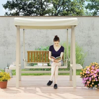 Huśtawka ogrodowa 2-osobowa, z regulowanym daszkiem, stalowa(m-7)