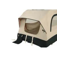 Aufblasbares Camping-Dachzelt fürs Auto/SUV, Platz für 2 Erwachsene + 1 Kind, 220x145x140 cm, Schwarz+Creme(m-7)