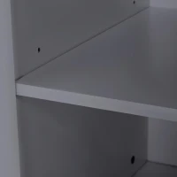 Space‑Saving Dining Table with 6 Adjustable Shelves & Storage Cabinet, Extendable Bar Table for 4–6 People, 118L-180 x 50W x 94H cm, Gray(m-10)