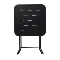 Set bistro pieghevole in 3 pezzi in acciaio, con 2 sedie + 1 tavolo, Nero(m-11)