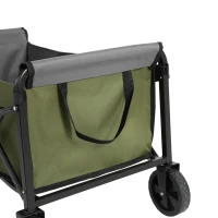 Faltbarer Strand- und Gartenwagen, für Camping, Einkaufen, 66 x 41 x 44,5 cm, Grün(m-9)