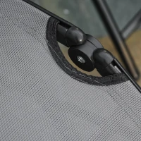 Outsunny Set of 2 Outdoor Sun Lounger 10-Position Adjustable Texteline Folding Reclining Chairs with Footrest for Patio Garden, Grey(m-7)