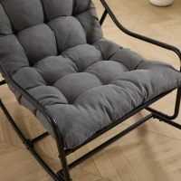 Sedia a dondolo da esterno con cuscino confortevole, per soggiorno, camera da letto, sala lettura, 75x116x82 cm, Grigio(m-11)