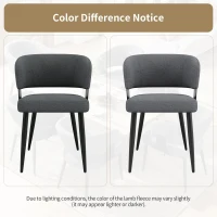 Set of 6 Modern Dining Chairs with High‑Resilience Foam Seat, Upholstered Chairs with Ergonomic Curved Back, 54L x 50W x 81.5H cm, Gray(m-5)