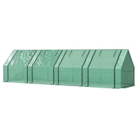 Outsunny Mini Serre de Jardin mini serre tunnel 4 fenêtres avec Zip enroulables Acier PE 140 g/m² Anti-UV 360x90x90cm Vert(m-1)