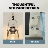 Outsunny Inflatable Camping Tent w/ Air Pump, Easy Setup 2-3 Person Blow Up Tent, Light Blue(m-9)