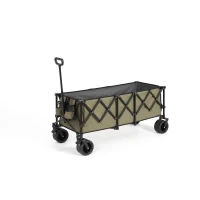 Faltbarer erweiterbarer Bollerwagen, mit viel Stauraum, 136x54x60 cm, Armeegrün(m-4)