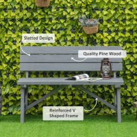Outsunny tuinbank voor 2 personen sparrenhout klassiek design 116 x 56 x 80 cm(m-5)
