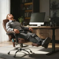 Vinsetto Heated 6 Points Vibration Massage Executive Office Chair Adjustable Swivel Ergonomic High Back Desk Chair Recliner with Footrest Brown(m-12)