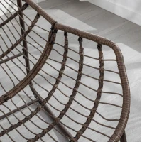 Schaukel-Eiersessel mit dickem Sitzkissen, Indoor & Outdoor Comfy Rocker Chair, 111x 94.5x 80 cm, Grün(m-10)