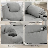 HOMCOM Power Lift Recliner Chair with Pocket Spring, Electric Lift Chair with Wide Backrest, Light Grey(m-7)