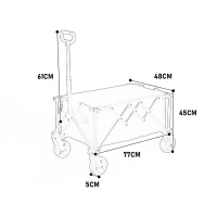 Faltbarer Bollerwagen, für Camping, Einkaufen, 77 x 48 x 45 cm, Schwarz(m-3)