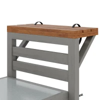 Wooden Garden Cabinet with Large Drawer and 2-Tier Shelf, Weather‑Resistant Sideboard for Patio Workspace, 80L x 72.5W x 123H cm, Natural(m-8)