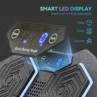 SPORTNOW Maszyna do Boksowania z Muzyką, urządzenie Bluetooth do boksowania, montaż ścienny, 9 prędkości i tryby, diody LED, Czarna(m-6)