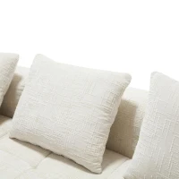 Modular L-Shaped Sofa with Deep Seating and Sleeper Function, Upholstered Lounge Couch for Living Area, 250L x 158W x 60H cm, Beige(m-9)