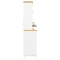 Stylish Sideboard with App-Controlled Built-In LED Light Strip, Practical Cabinet for Kitchen & Living Area, 105.5L x 40W x 180H cm, White(m-13)