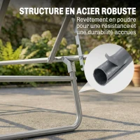 Outsunny Transat Bain de Soleil Pliable Chaise Longue Pliante Grand Confort Dossier Inclinable Multi-positions et Pare-Soleil réglable Dim. 187L x 58l x 36H cm chocolat(m-8)