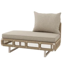 Rope-Woven Garden Sofa Set with 10 cm Thick Cushions, Versatile Garden Lounge Set with Splash-Proof Fabric, 225L × 167W × 62H cm, Beige(m-13)