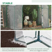 Outsunny Serra da Esterno con Ingresso a Zip e Presa d'Aria Superiore, in Plastica e Acciaio, 180x100x152 cm, Trasparente(m-6)