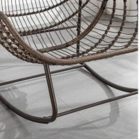 Schaukel-Eiersessel mit dickem Sitzkissen, Indoor & Outdoor Comfy Rocker Chair, 111x 94.5x 80 cm, Grün(m-9)