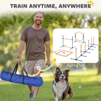 Zestaw Agility dla psów PawHut, 7 elementów, treningowy(m-6)