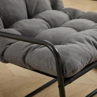 Sedia a dondolo da esterno con cuscino confortevole, per soggiorno, camera da letto, sala lettura, 75x116x82 cm, Grigio(m-9)