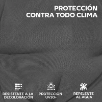 Outsunny Set de 4 Cojines para Sillas de Jardín Impermeables y Antideslizantes con Respaldo Correas 112x53 cm Gris Oscuro(m-5)