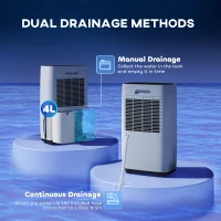 HOMCOM 20L/Day Portable Dehumidifier for Home, with LED Screen, Sleep Mode, 24H Timer, Electric Air Dehumidifier for Damp Laundry Bedroom Basement(m-6)