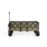 Faltbarer erweiterbarer Bollerwagen, mit viel Stauraum, 136x54x60 cm, Armeegrün(m-1)