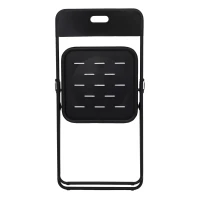 Set bistro pieghevole in 3 pezzi in acciaio, con 2 sedie + 1 tavolo, Nero(m-8)