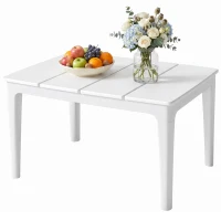 Outsunny Mesa de Centro para Jardim, 70 x 53 x 39 cm, Creme(m-7)