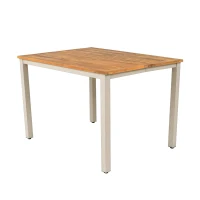 Set tavolo e sedie da pranzo per giardino 6-7 posti, mobili da giardino con poltrone e carrello portavivande rimovibile, Beige+Colore naturale(m-10)