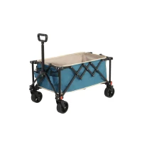 Faltbarer Bollerwagen, für Camping, Einkaufen, 77 x 48 x 45 cm, Blau(m-4)