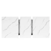 Extendable Dining Table with Locking Silent Metal Guide Rails, Space-Saving Table for 6 to 8 People, 118-157L x 75W x 76.5H cm, White(m-14)