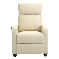 HOMCOM Fotoliu Masaj cu Suport Picioare, pentru Familie, 68x88x98cm, Crem(m-15)