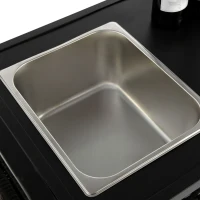 Outdoor-Barwagen mit Eisbehälter, abschließbare Rollen, für Garten, Poolbereich und Hinterhof, 131x50x91 cm, Schwarz(m-9)