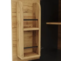 Telescopic Table with App-Controlled LED Lighting and USB Port, Extendable Dining Table for 4-6 People, 110-140L x 80W x 76H cm, Black(m-12)