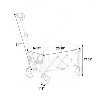 Faltbarer Strand- und Gartenwagen, für Camping, Einkaufen, 66 x 41 x 44,5 cm, Schwarz(m-3)