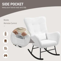 Fotel bujany z tkaniny w stylu pluszowym, z podłokietnikami(m-6)