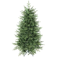 HOMCOM Árbol de Navidad Artificial 180 cm con 1794 Ramas y Soporte Metálico Plegable Fácil Montaje para Salón Interior Verde(m-1)