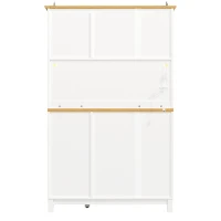 Stylish Sideboard with App-Controlled Built-In LED Light Strip, Practical Cabinet for Kitchen & Living Area, 105.5L x 40W x 180H cm, White(m-12)
