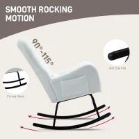 Fotel bujany z tkaniny w stylu pluszowym, z podłokietnikami(m-4)