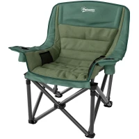 Folding Camping Chair z kieszenią i uchwytem na kubek, Zielony(m-10)